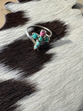 Sterling silver cotton candy cross ring
