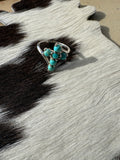 Sterling silver turquoise cross ring