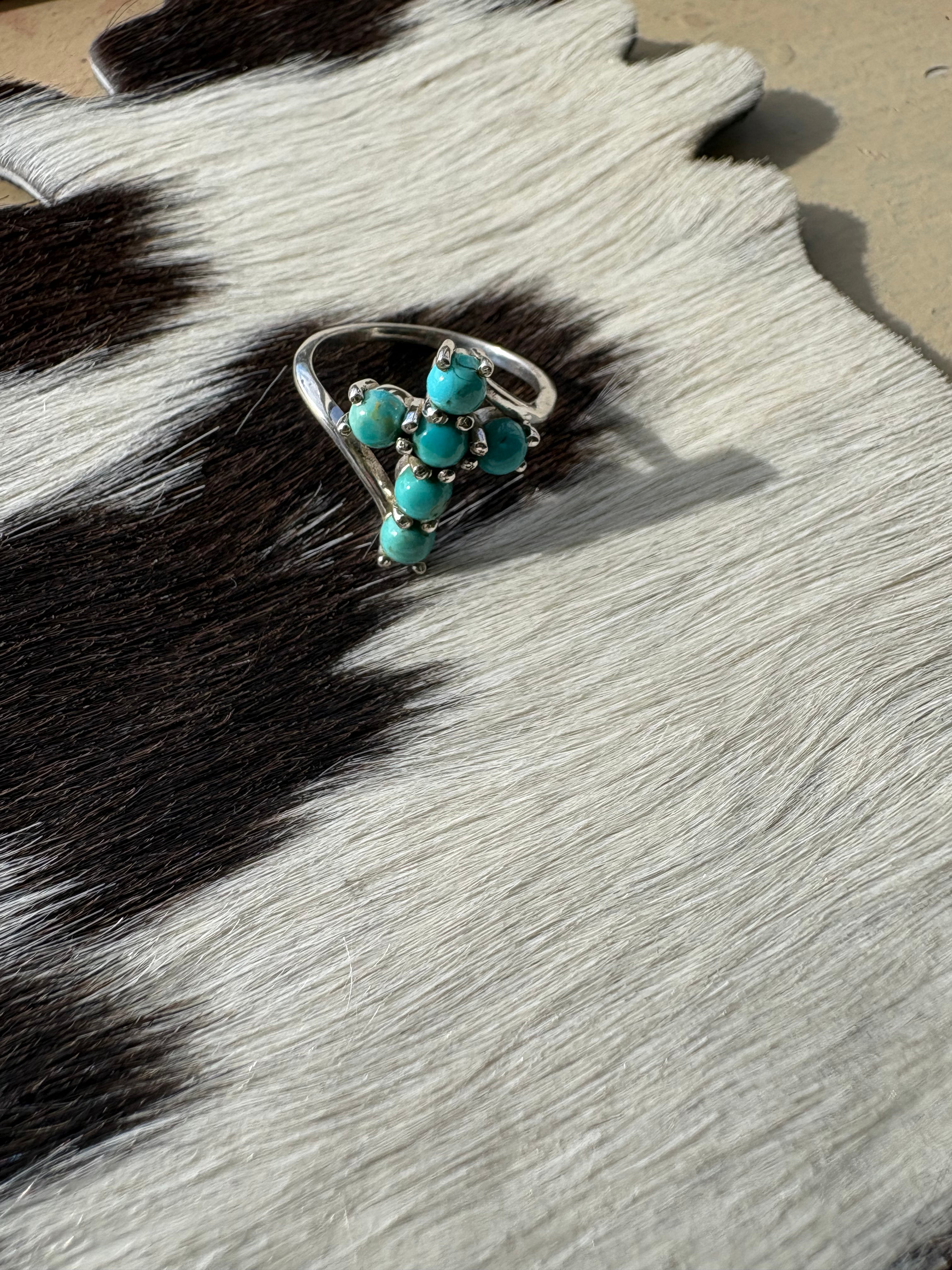 Sterling silver turquoise cross ring
