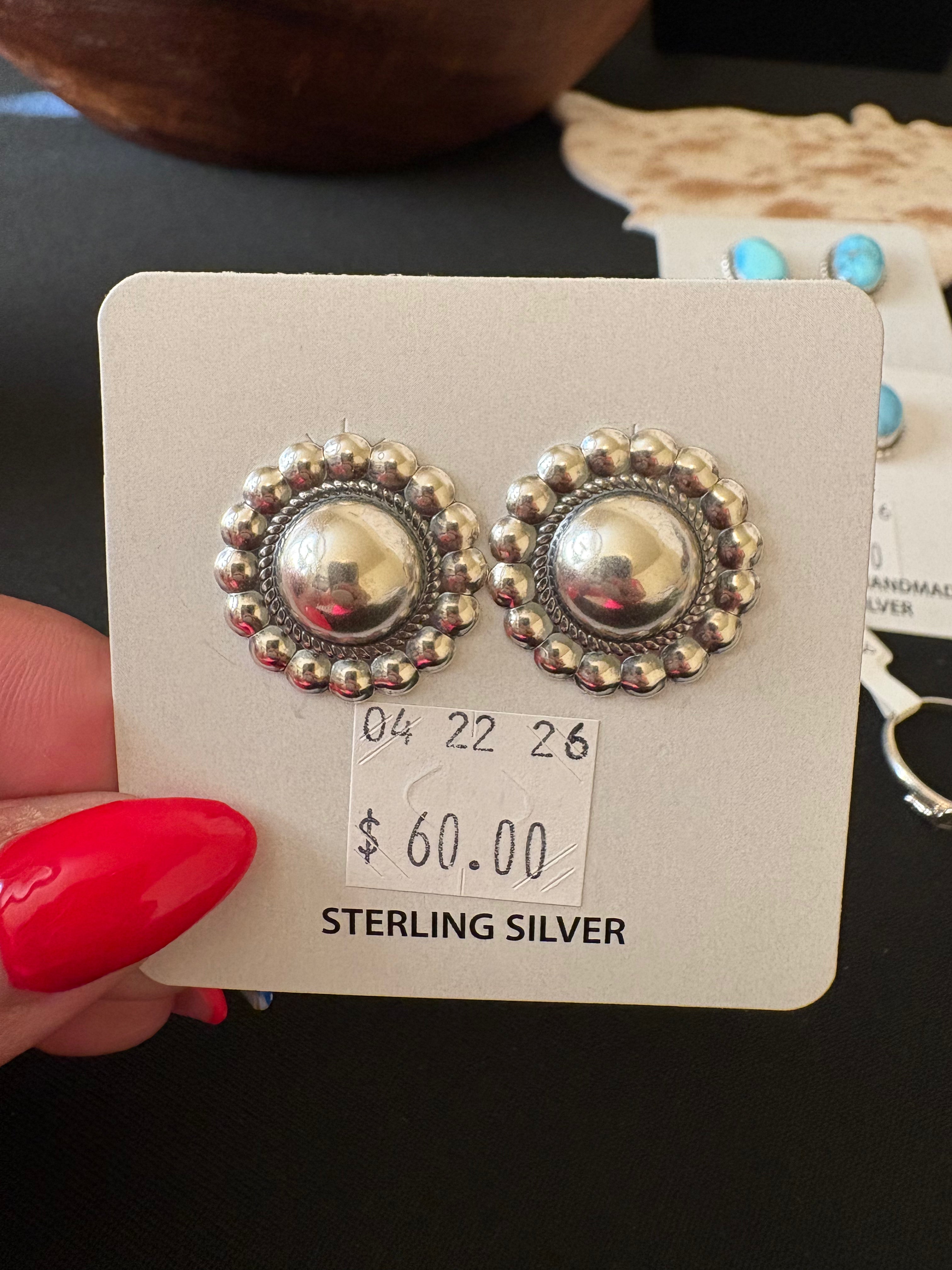 Sterling silver post earrings