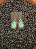 Sterling silver turquoise dangle earrings. Native made and stamped.