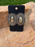 Leander Tahe oval earrings, post is on the top.