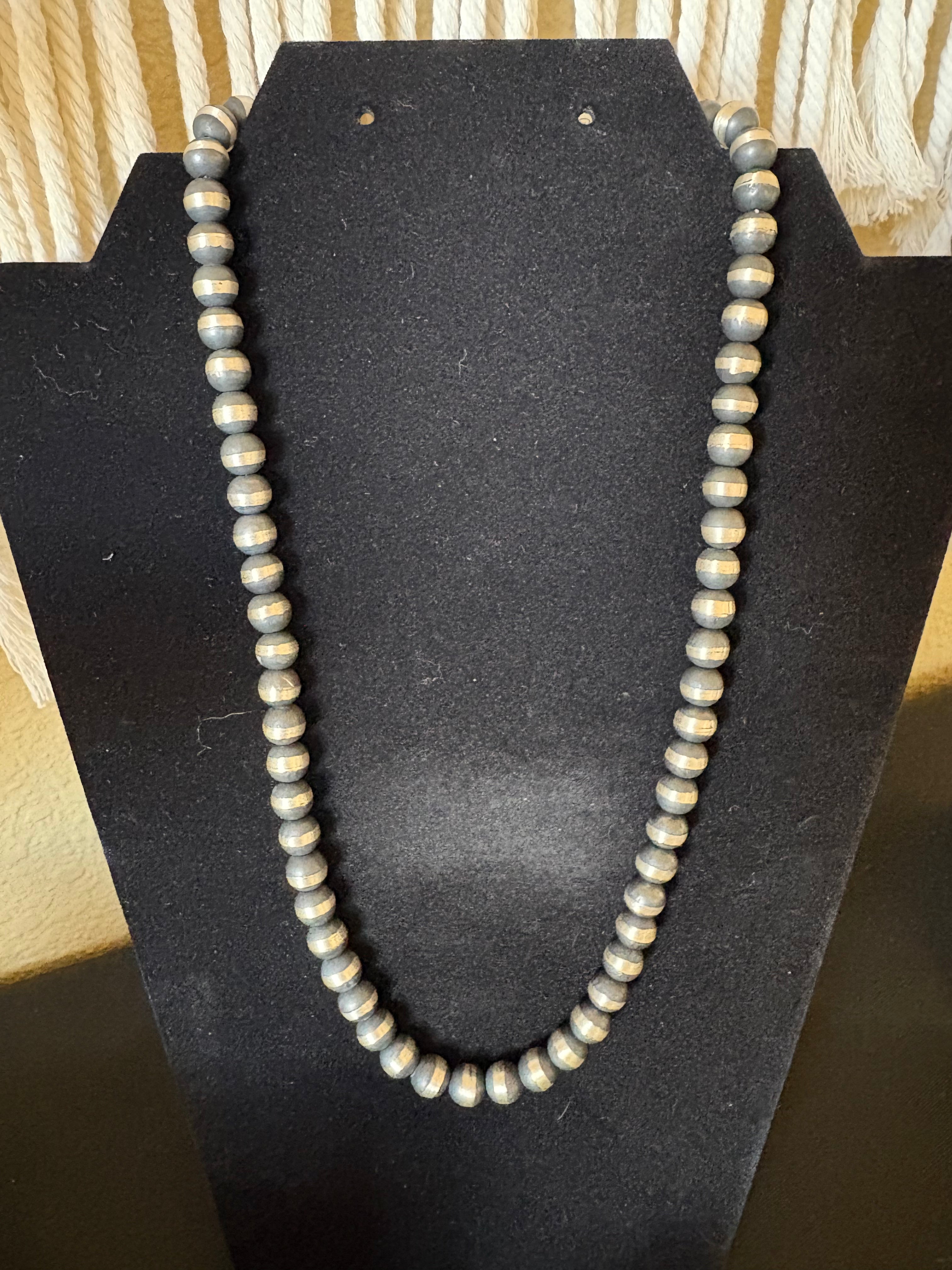 Chimney butte 8mm 20” pearl necklace. Native and handmade