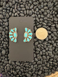 1/2 cluster turquoise post earrings. Native made