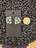 Golden hills turquoise post 1/2 cluster earrings. Native made.