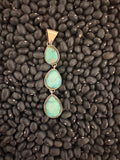 Sterling silver Sonoran gold three stone pendant