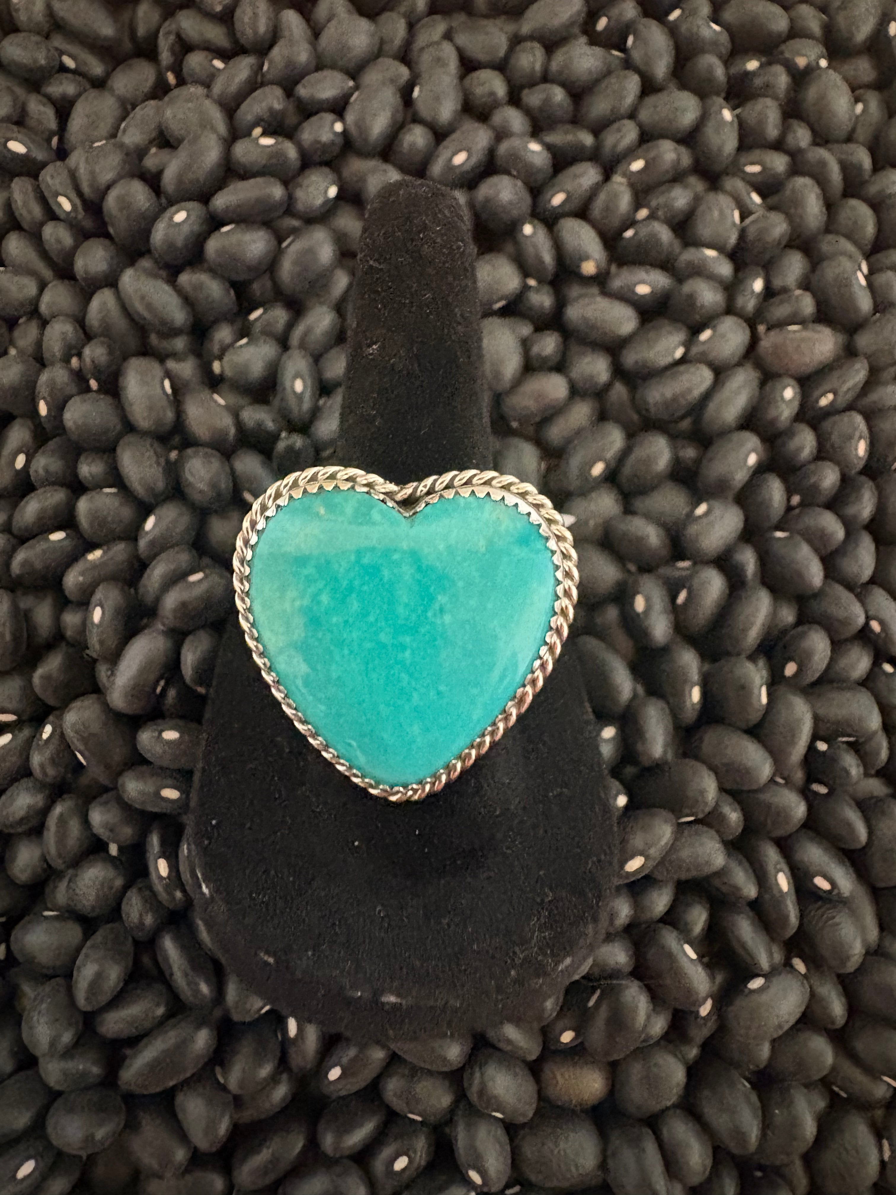 Native handmade sterling silver turquoise head ring. Adjustable