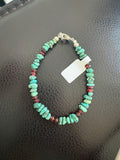 Turquoise bracelet with amber beads
