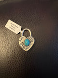 Harold Tahe Navajo heart pendent with Kingman turquoise