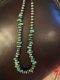 Chimney butte 8mm pearl necklace with turquoise