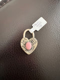 Heart lock pendent native made Harold Yazzie pink conc