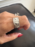 Native handmade sterling silver cigar band ring size 9