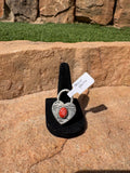 Heart lock pendent native made Harold Yazzie red spiny