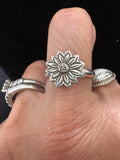 Navajo handmade sunflower sterling silver ring size 7.5 Christina Yazzie