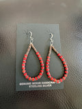 Pin shell and coral earrings