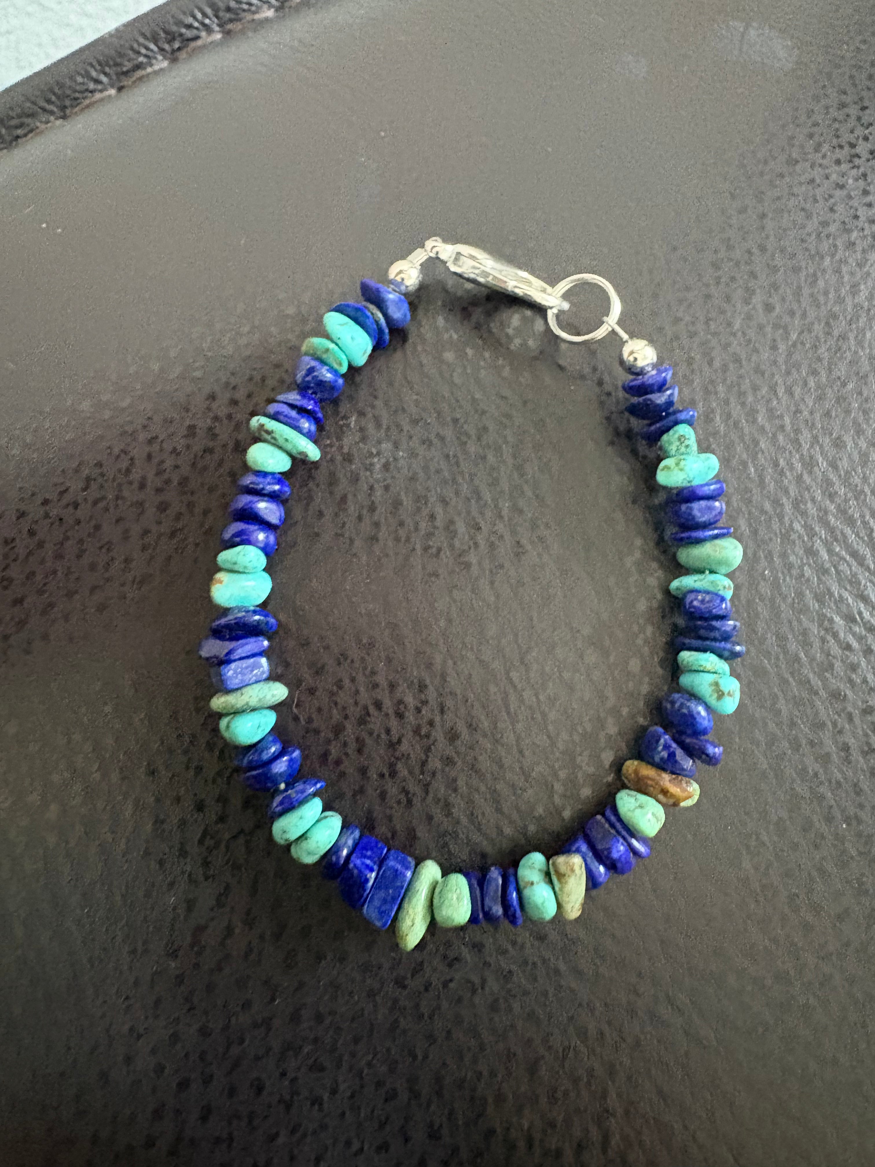 Turquoise and blue lapis bracelet