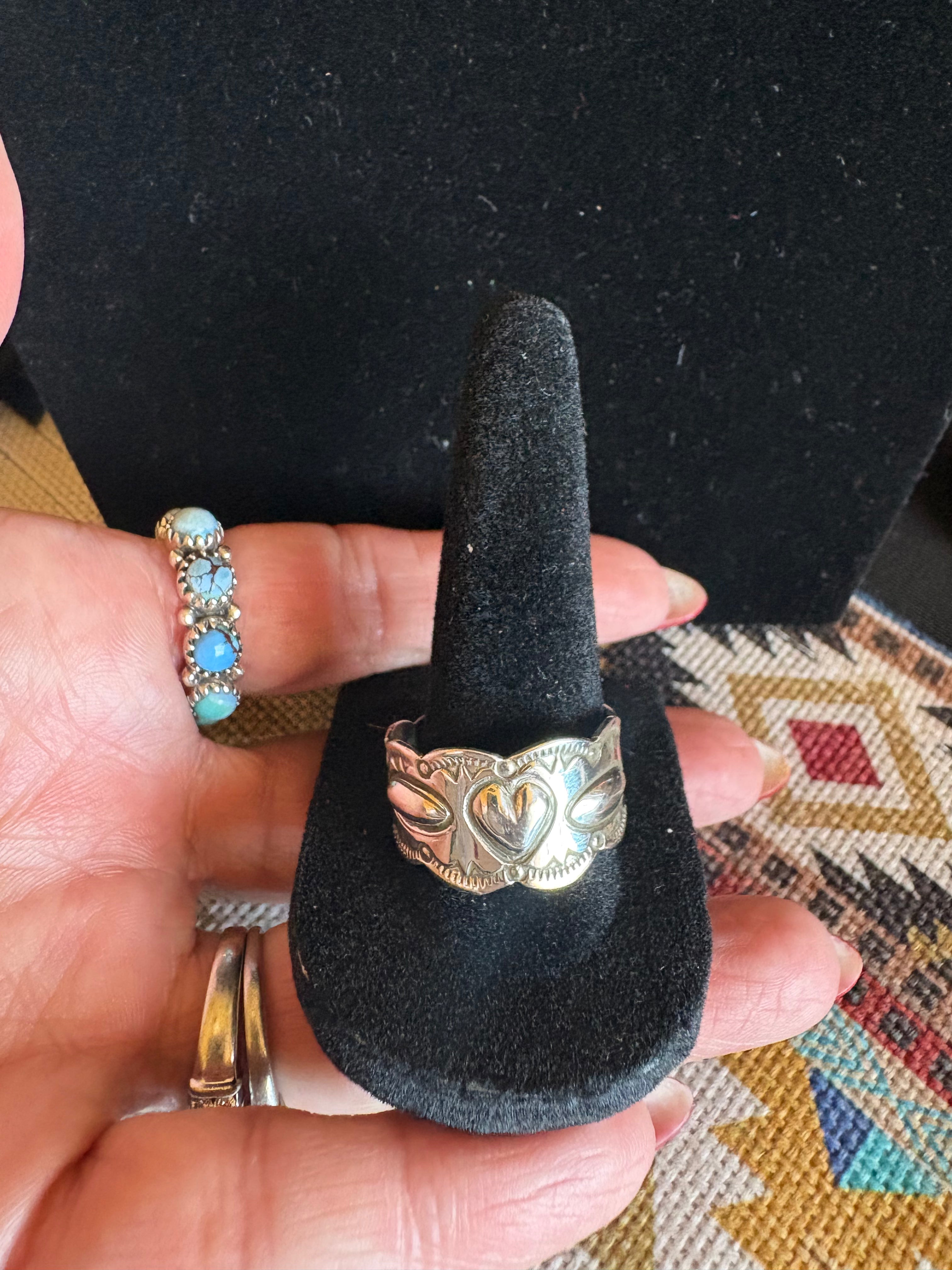 Freddie Platero cigar bad heart ring. Size 10 adjustable