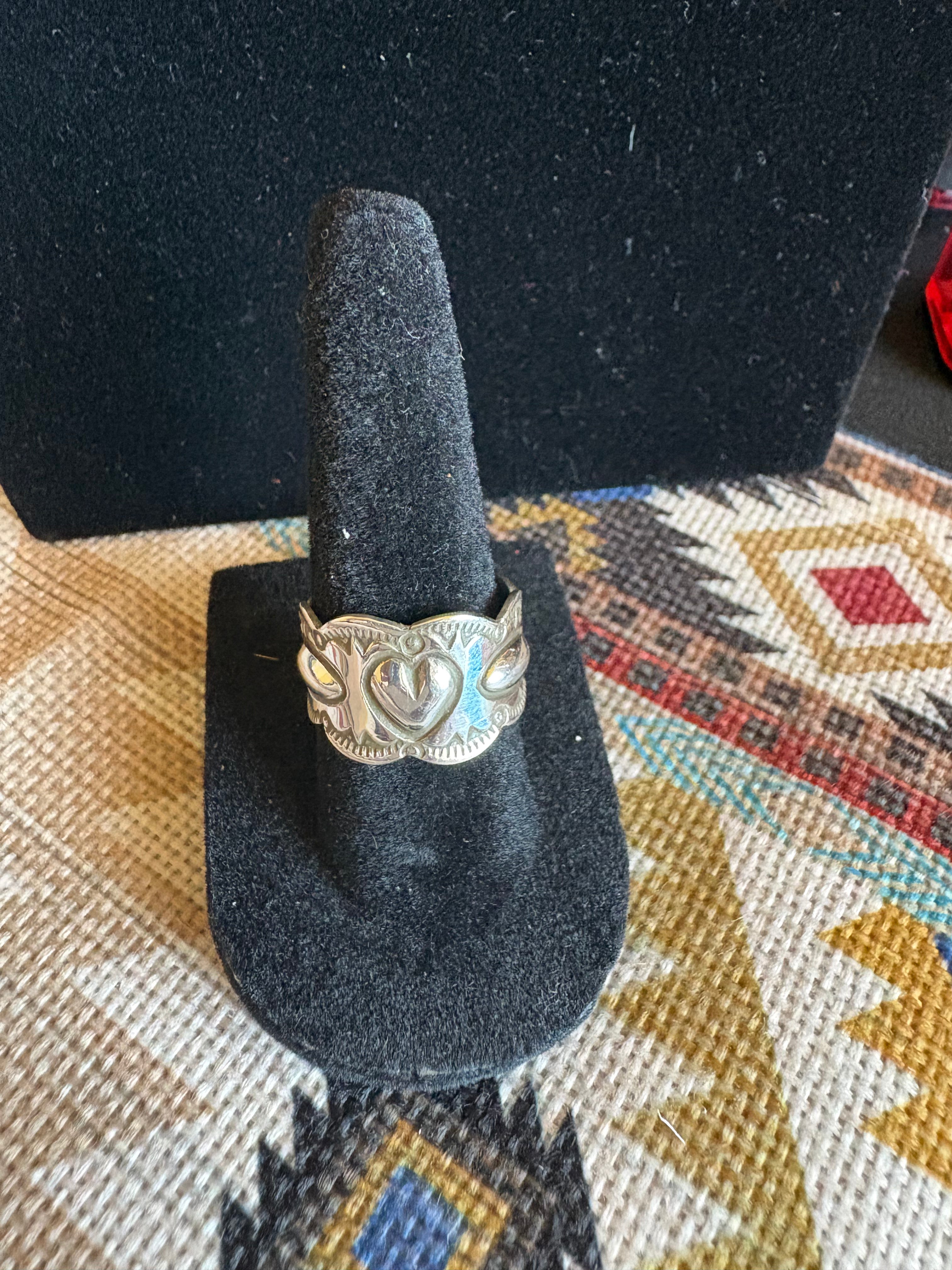 Freddie Platero cigar bad heart ring. Size 7 adjustable