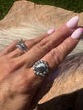Sterling Silver White Buffalo Ring Size 8