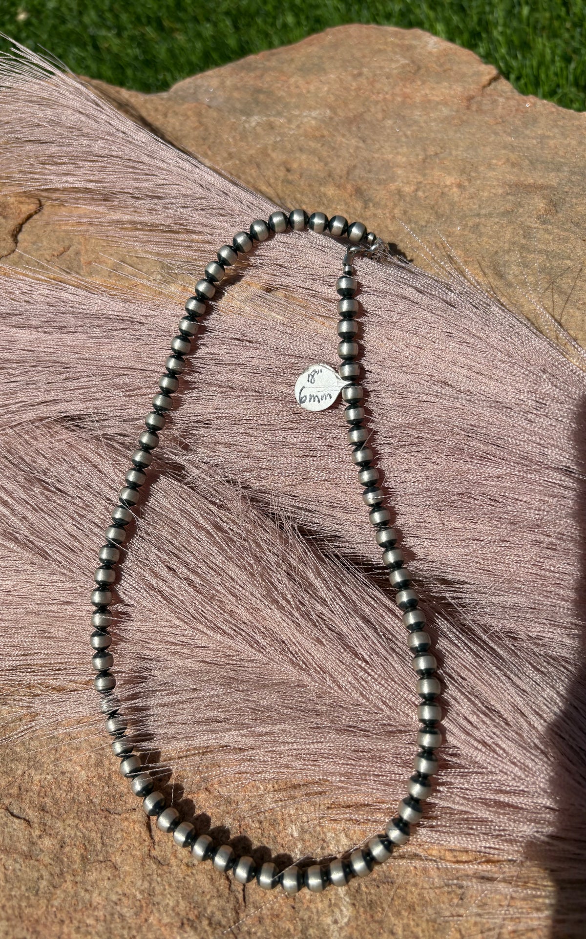 Machine made Sterling pearl 18" 6mm necklace